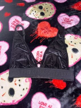 Victoria's Secret Black Ribbed Triangle Bralette